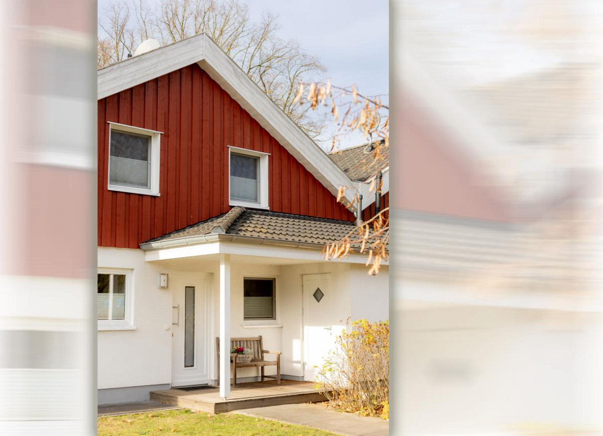 Skandinavisches Ferienhaus Dock 2 – Eingangsbereich mit Veranda