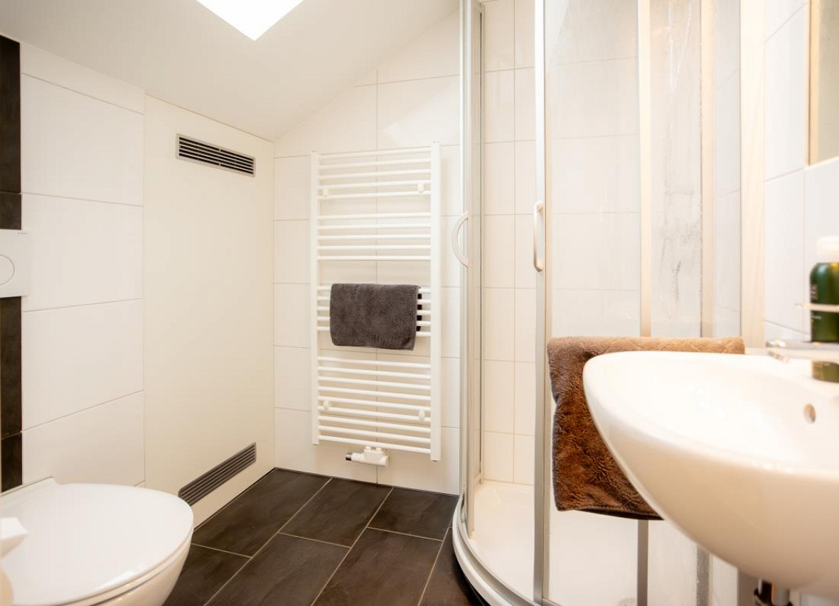 Modernes Duschbad unter der Dachschräge im Dock 2